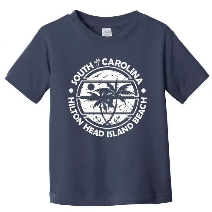 Hilton Head Island Beach South Carolina, Tropical Palm Trees, Ship Anchor Toddler T-Shirt