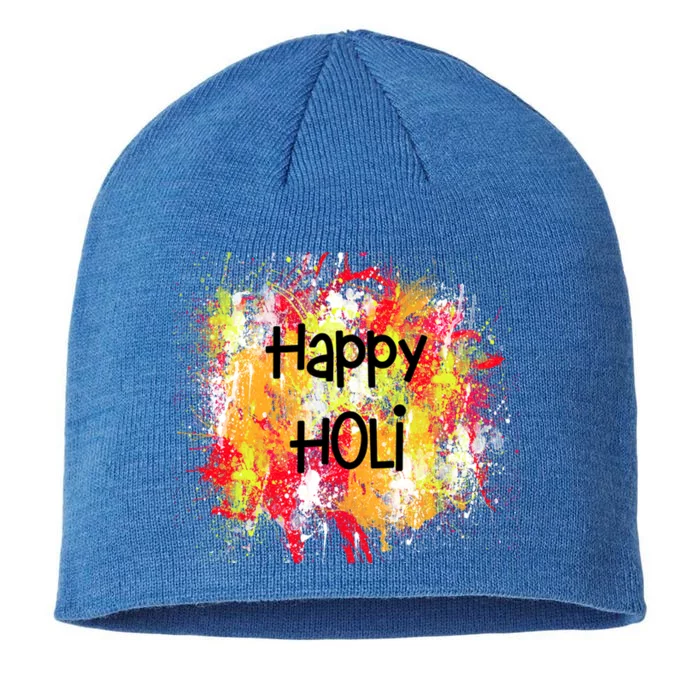 Happy Holi Indian Colorful Festival Of Colors Festive Party Gift 8 1/2in Sustainable Knit Beanie