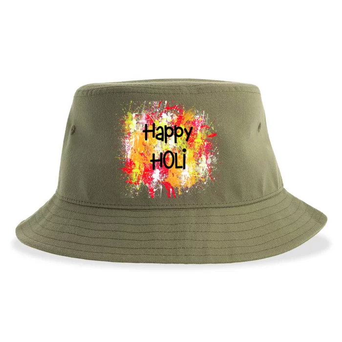 Happy Holi Indian Colorful Festival Of Colors Festive Party Gift Sustainable Bucket Hat