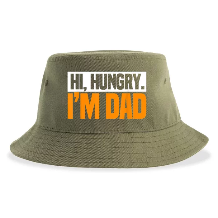 Hi Hungry I'm Dad Jokes Father's Day Gift Sustainable Bucket Hat