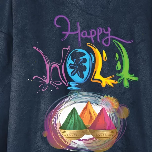 Happy Holi Indian's Colourful Festival Gift Cool Gift Hooded Wearable Blanket