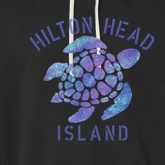 Hilton Head Island Sc Beach Design / Souvenir Illustration Gift Garment-Dyed Fleece Hoodie