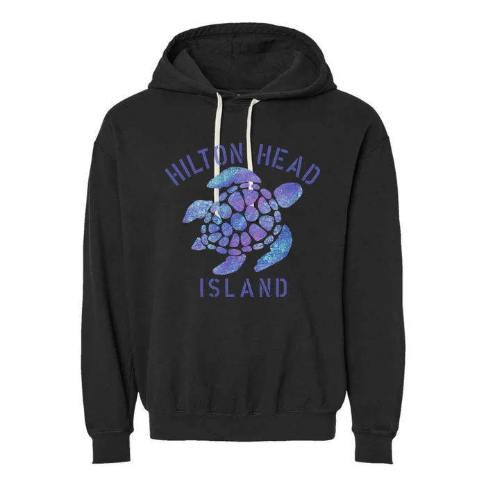 Hilton Head Island Sc Beach Design / Souvenir Illustration Gift Garment-Dyed Fleece Hoodie