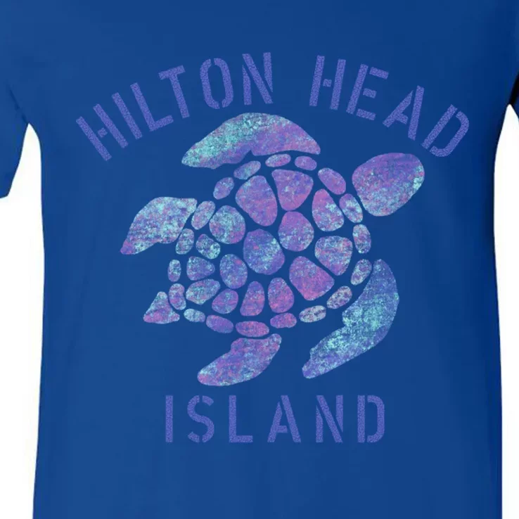 Hilton Head Island Sc Beach Design / Souvenir Illustration Gift V-Neck T-Shirt