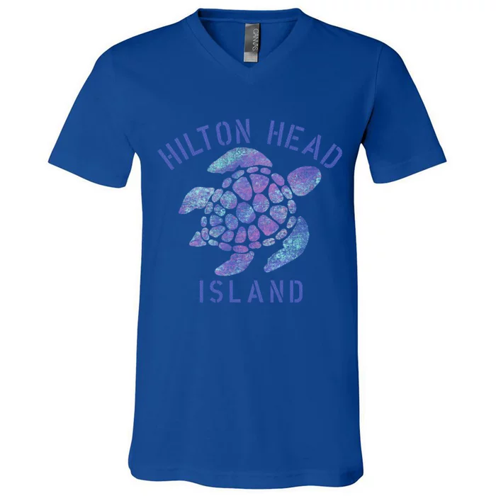 Hilton Head Island Sc Beach Design / Souvenir Illustration Gift V-Neck T-Shirt