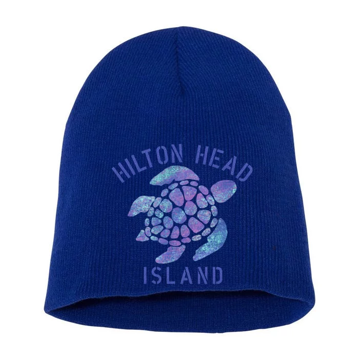 Hilton Head Island Sc Beach Design / Souvenir Illustration Gift Short Acrylic Beanie