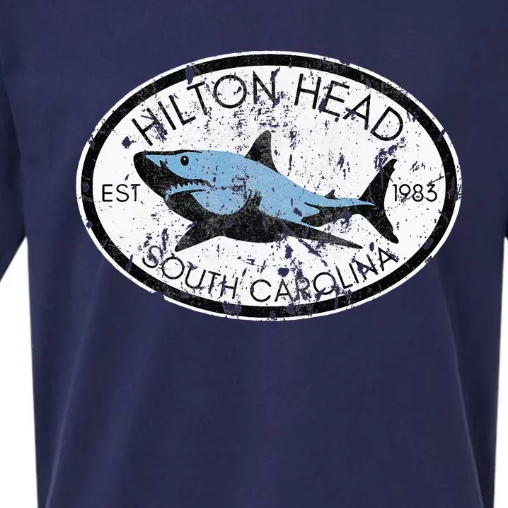 Hilton Head Island South Carolina Fishing Shark Fish Beach Sueded Cloud Jersey T-Shirt