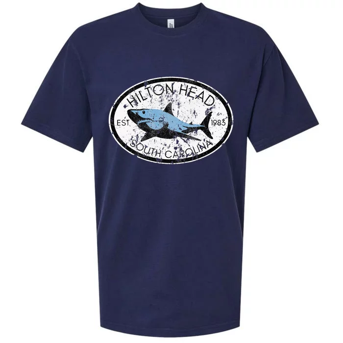 Hilton Head Island South Carolina Fishing Shark Fish Beach Sueded Cloud Jersey T-Shirt