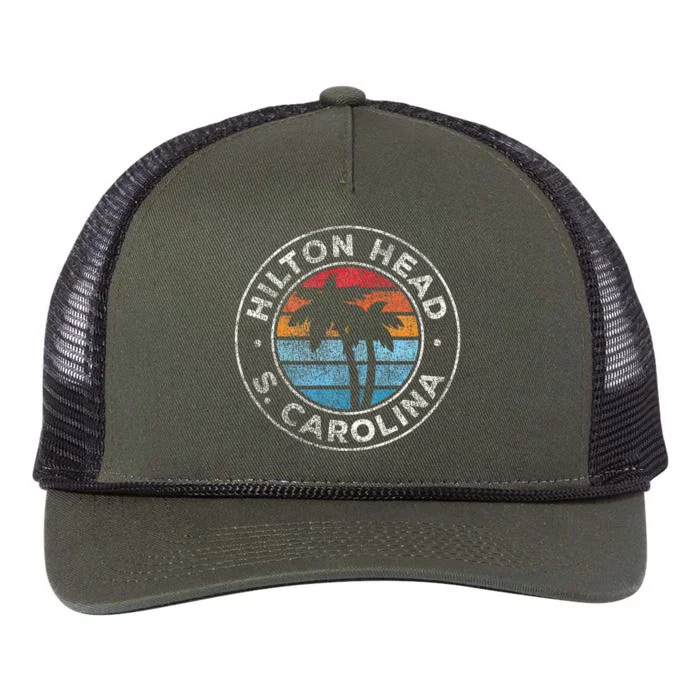 Hilton Head Island South Carolina Retro Rope Trucker Hat Cap