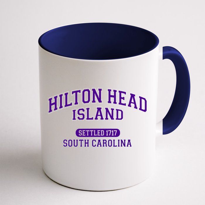 Hilton Head Island South Carolina Vintage Sports Purple Front & Back Coffee Mug