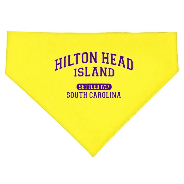 Hilton Head Island South Carolina Vintage Sports Purple USA-Made Doggie Bandana