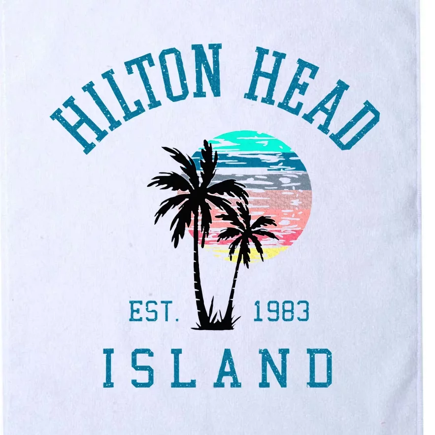 Hilton Head Island South Carolina Beach Palm Trees Summer Platinum Collection Golf Towel