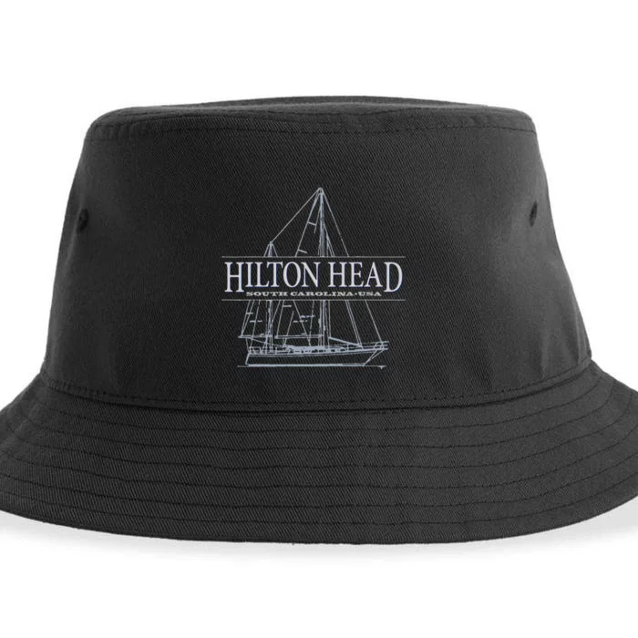 Hilton Head Island South Carolina Sailing Sustainable Bucket Hat