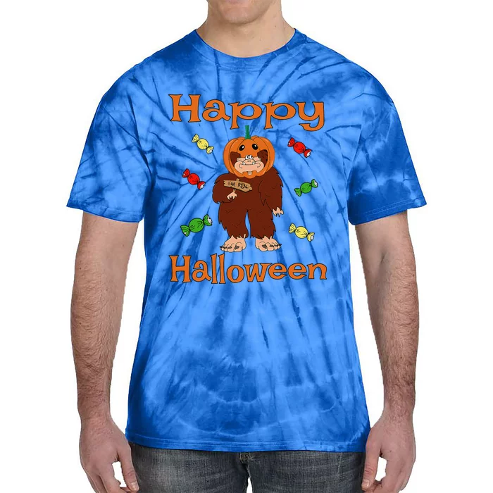 Happy Halloween Im Real Bigfoot Sasquatch Costume Tie-Dye T-Shirt