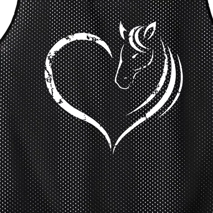 Horse Head Inside Heart Women Ladies Girls Teens Gift Mesh Reversible Basketball Jersey Tank