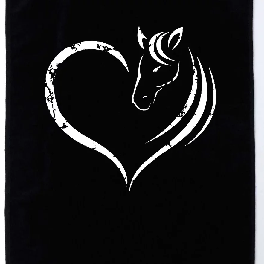 Horse Head Inside Heart Women Ladies Girls Teens Gift Platinum Collection Golf Towel