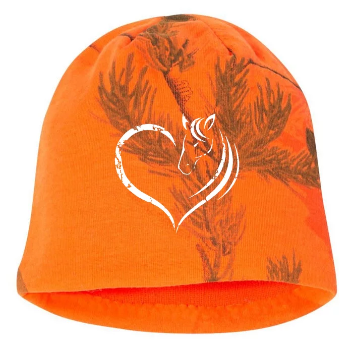 Horse Head Inside Heart Women Ladies Girls Teens Gift Kati - Camo Knit Beanie