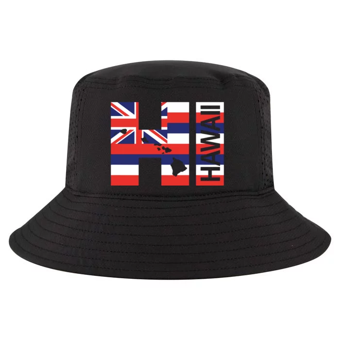 Hi Hawaii Islands Hawaiian Flag Beach Cool Comfort Performance Bucket Hat