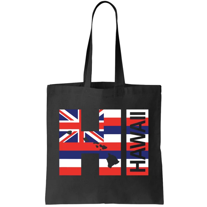 Hi Hawaii Islands Hawaiian Flag Beach Tote Bag