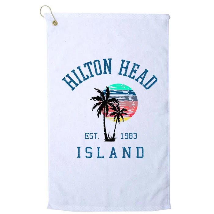 Hilton Head Island South Carolina Beach Palm Trees Summer Platinum Collection Golf Towel