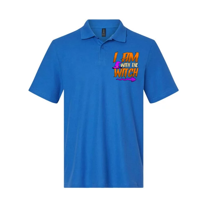 Happy Halloween I Am With The Witch Cool Gift Softstyle Adult Sport Polo