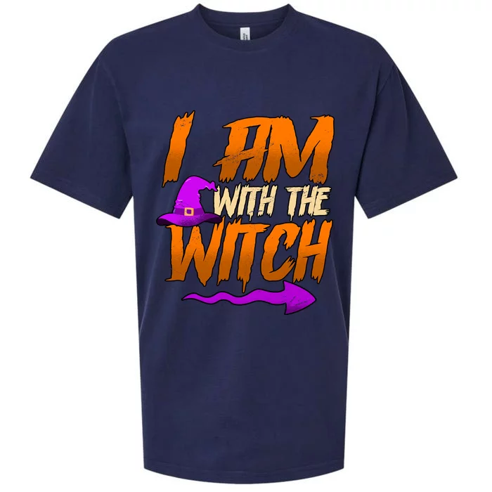 Happy Halloween I Am With The Witch Cool Gift Sueded Cloud Jersey T-Shirt