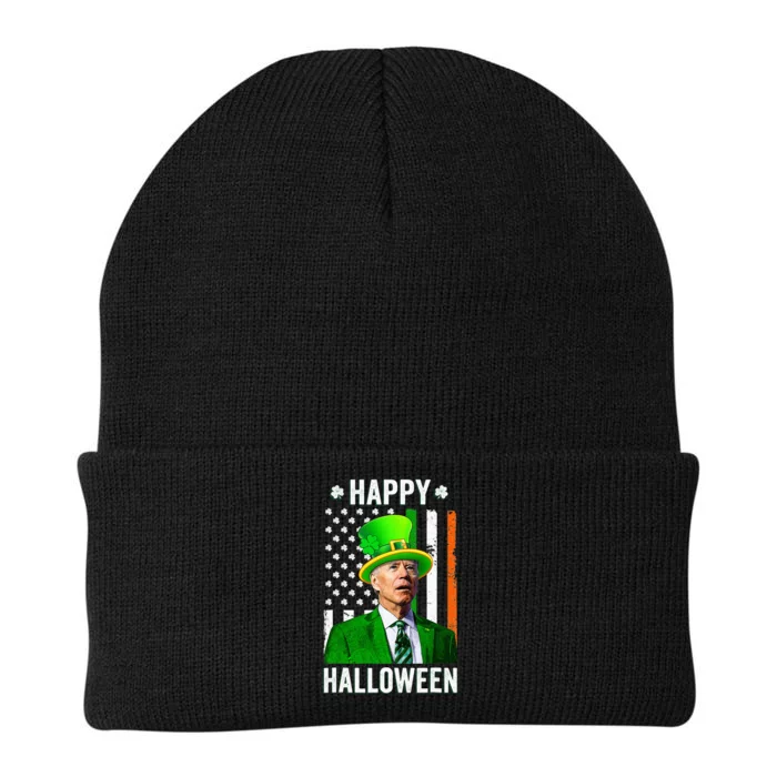 Happy Halloween Joe Biden St Patricks Day Leprechaun Hat Knit Cap Winter Beanie