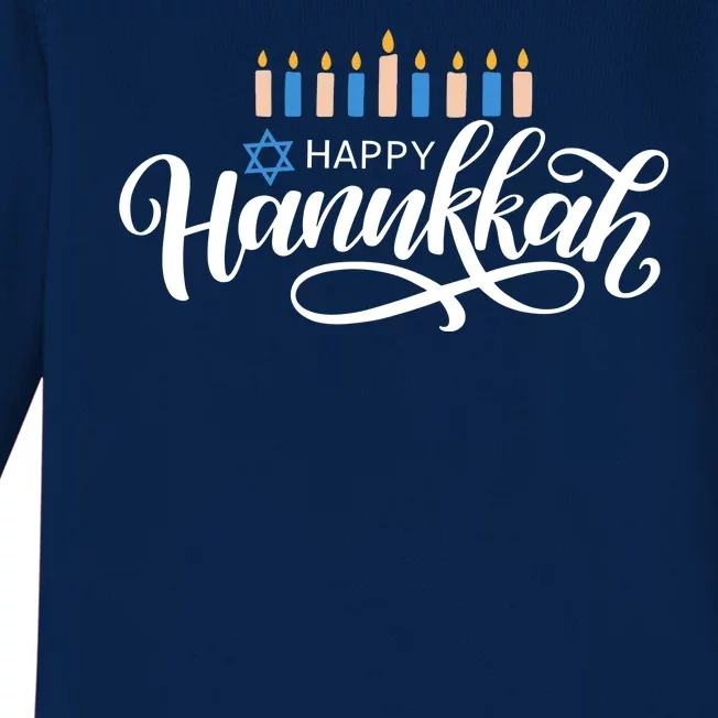 Happy Hanukkah Jewish Holiday Gift Baby Long Sleeve Bodysuit