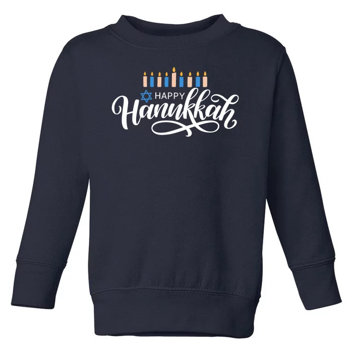 Happy Hanukkah Jewish Holiday Gift Toddler Sweatshirt