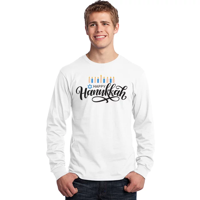 Happy Hanukkah Jewish Holiday Gift Long Sleeve Shirt