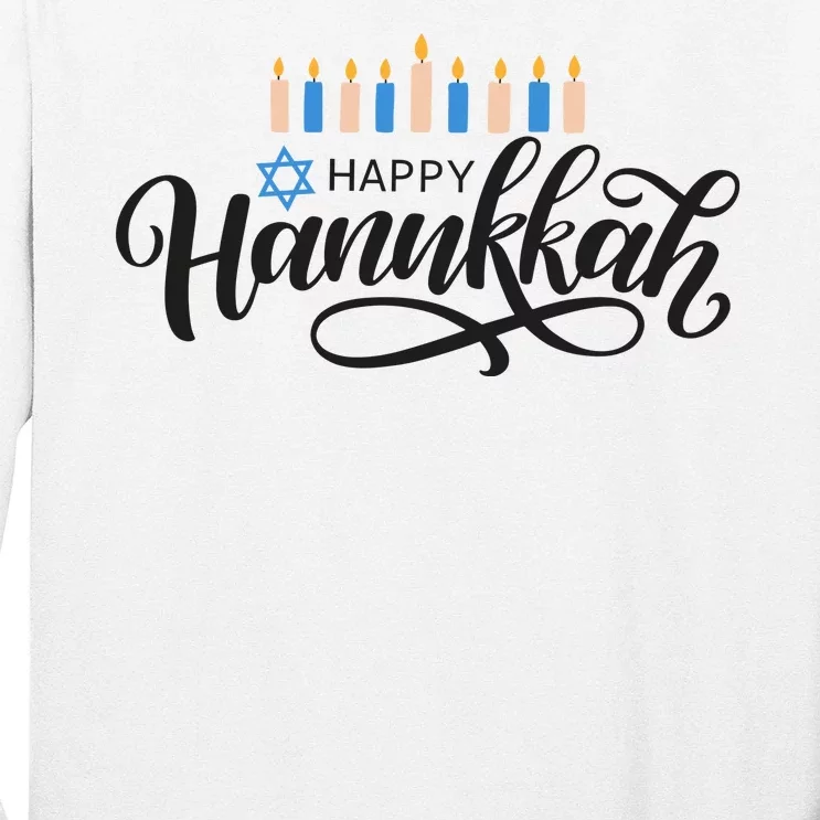 Happy Hanukkah Jewish Holiday Gift Long Sleeve Shirt