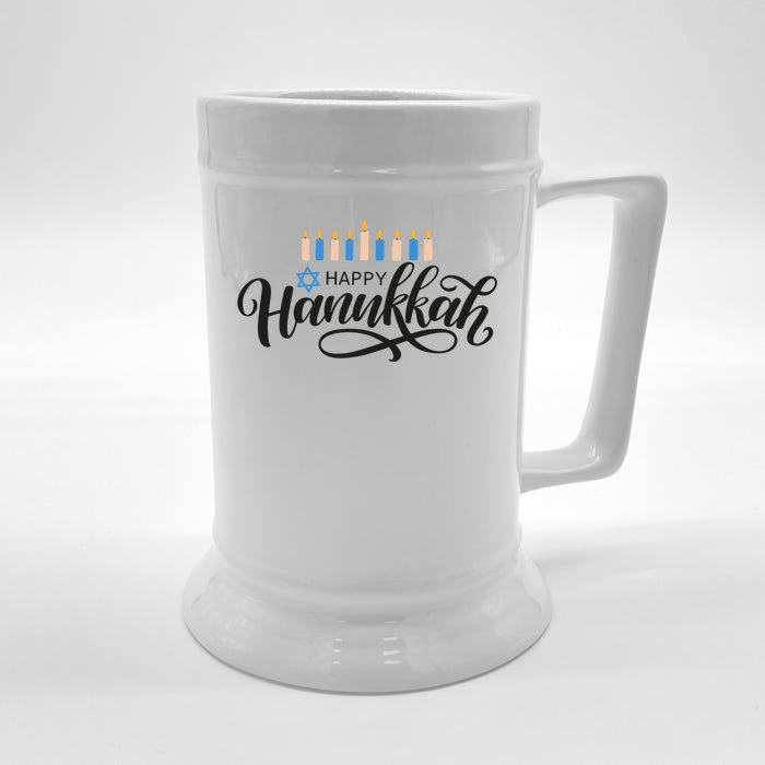 Happy Hanukkah Jewish Holiday Gift Front & Back Beer Stein