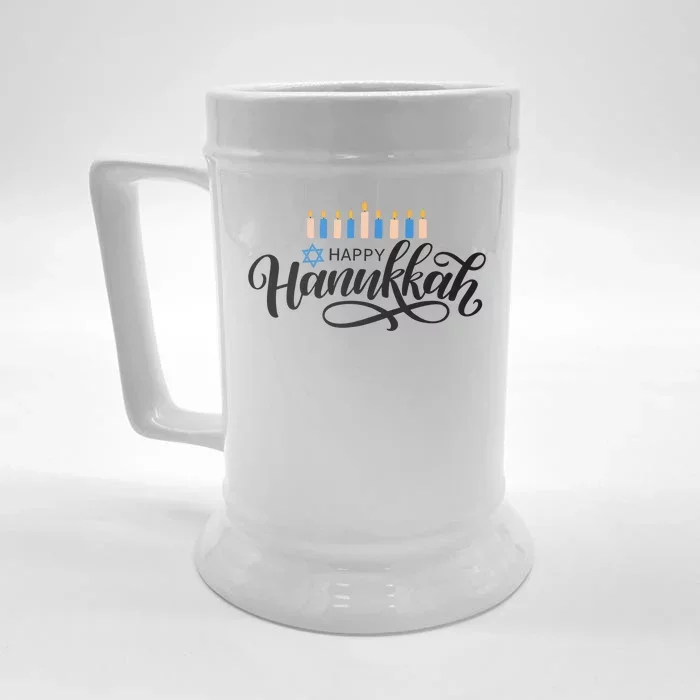 Happy Hanukkah Jewish Holiday Gift Front & Back Beer Stein