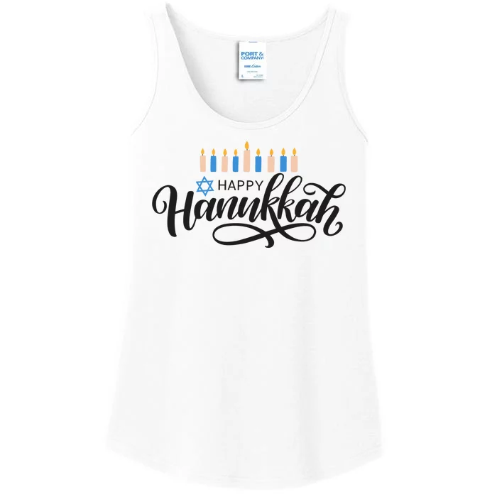 Happy Hanukkah Jewish Holiday Gift Ladies Essential Tank