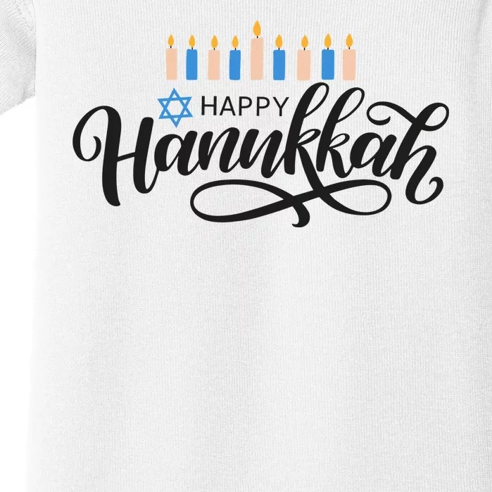 Happy Hanukkah Jewish Holiday Gift Baby Bodysuit