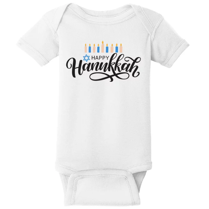 Happy Hanukkah Jewish Holiday Gift Baby Bodysuit