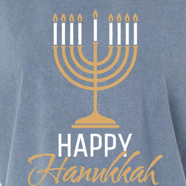 Happy Hanukkah Jewish Menorah Chanukah Garment-Dyed Women's Muscle Tee