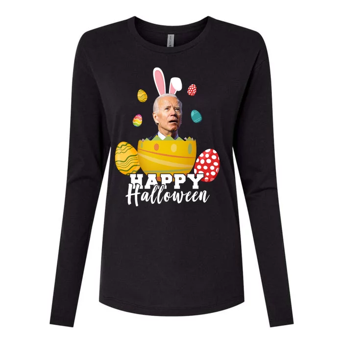 Happy Halloween Joe Biden Easter Funny Confused Womens Cotton Relaxed Long Sleeve T-Shirt