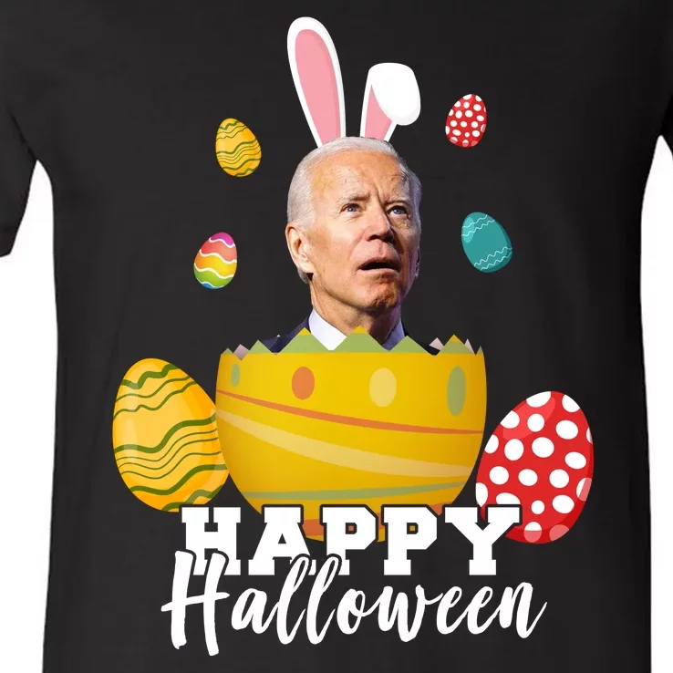 Happy Halloween Joe Biden Easter Funny Confused V-Neck T-Shirt