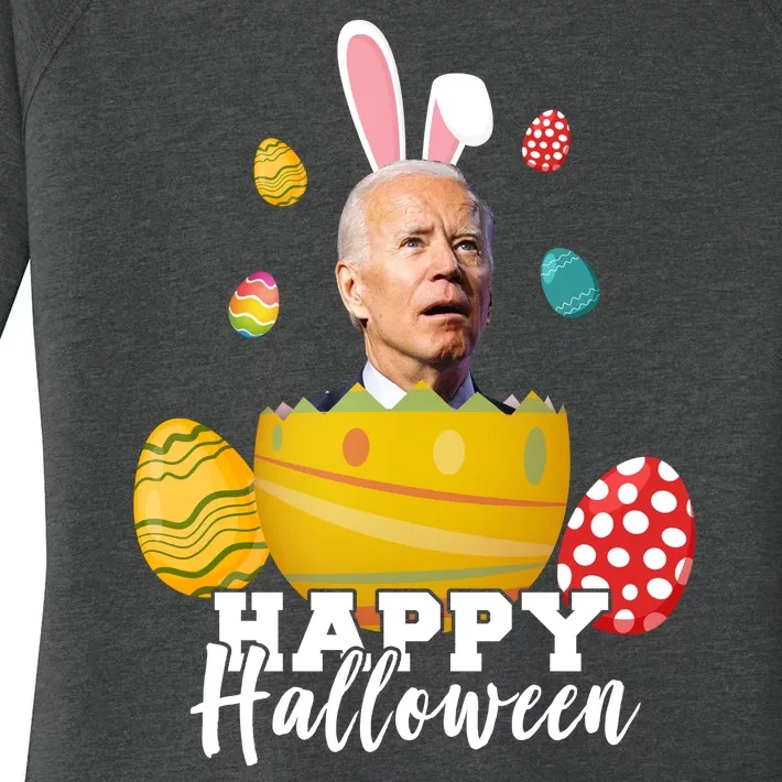 Happy Halloween Joe Biden Easter Funny Confused Women's Perfect Tri Tunic Long Sleeve Shirt