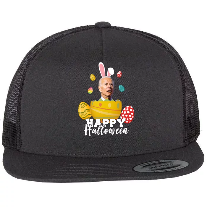 Happy Halloween Joe Biden Easter Funny Confused Flat Bill Trucker Hat