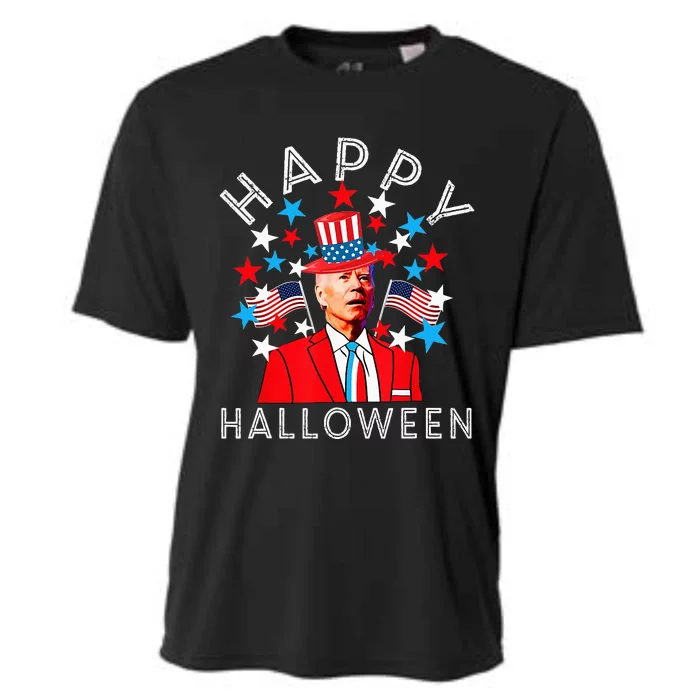 Happy Halloween Joe Biden 4th Of July Memorial Independence Cooling Performance Crew T-Shirt