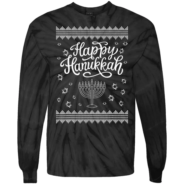 Happy Hanukkah  Jewish holiday  Israel Christmas Tie-Dye Long Sleeve Shirt