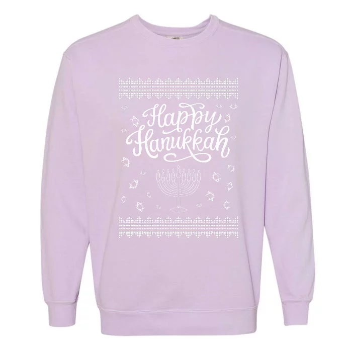 Happy Hanukkah  Jewish holiday  Israel Christmas Garment-Dyed Sweatshirt