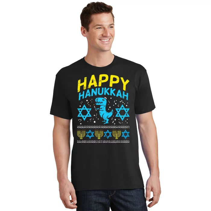 Happy Hanukkah Jewish TRex Ugly Chanukah Sweater Gift T-Shirt