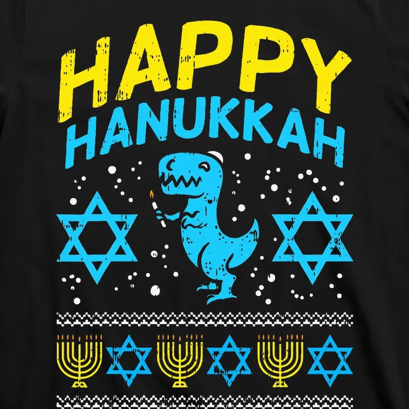 Happy Hanukkah Jewish TRex Ugly Chanukah Sweater Gift T-Shirt