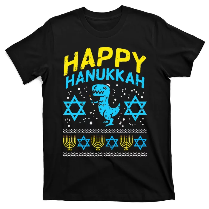 Happy Hanukkah Jewish TRex Ugly Chanukah Sweater Gift T-Shirt