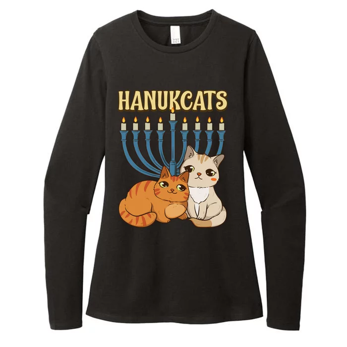 Hanukcats Hanukkah Jewish Cat Kawaiiorah Holiday Womens CVC Long Sleeve Shirt