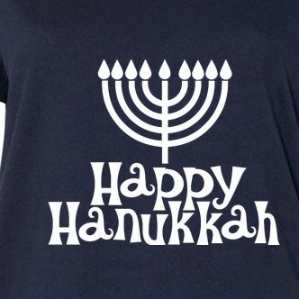 Happy Hanukkah Jewish Funny Women's V-Neck Plus Size T-Shirt