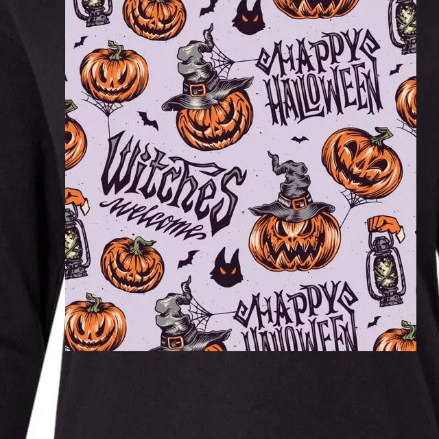 Happy Halloween Jack O Lantern Womens Cotton Relaxed Long Sleeve T-Shirt